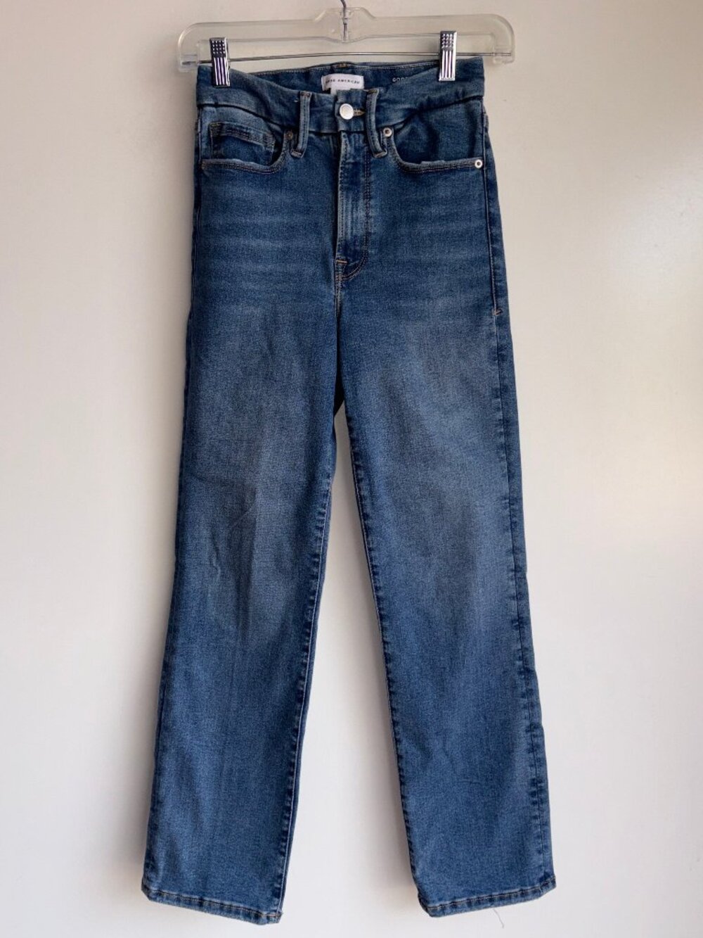 GOOD AMERICAN Always Fits Good Legs Straight Jeans Size 00-4